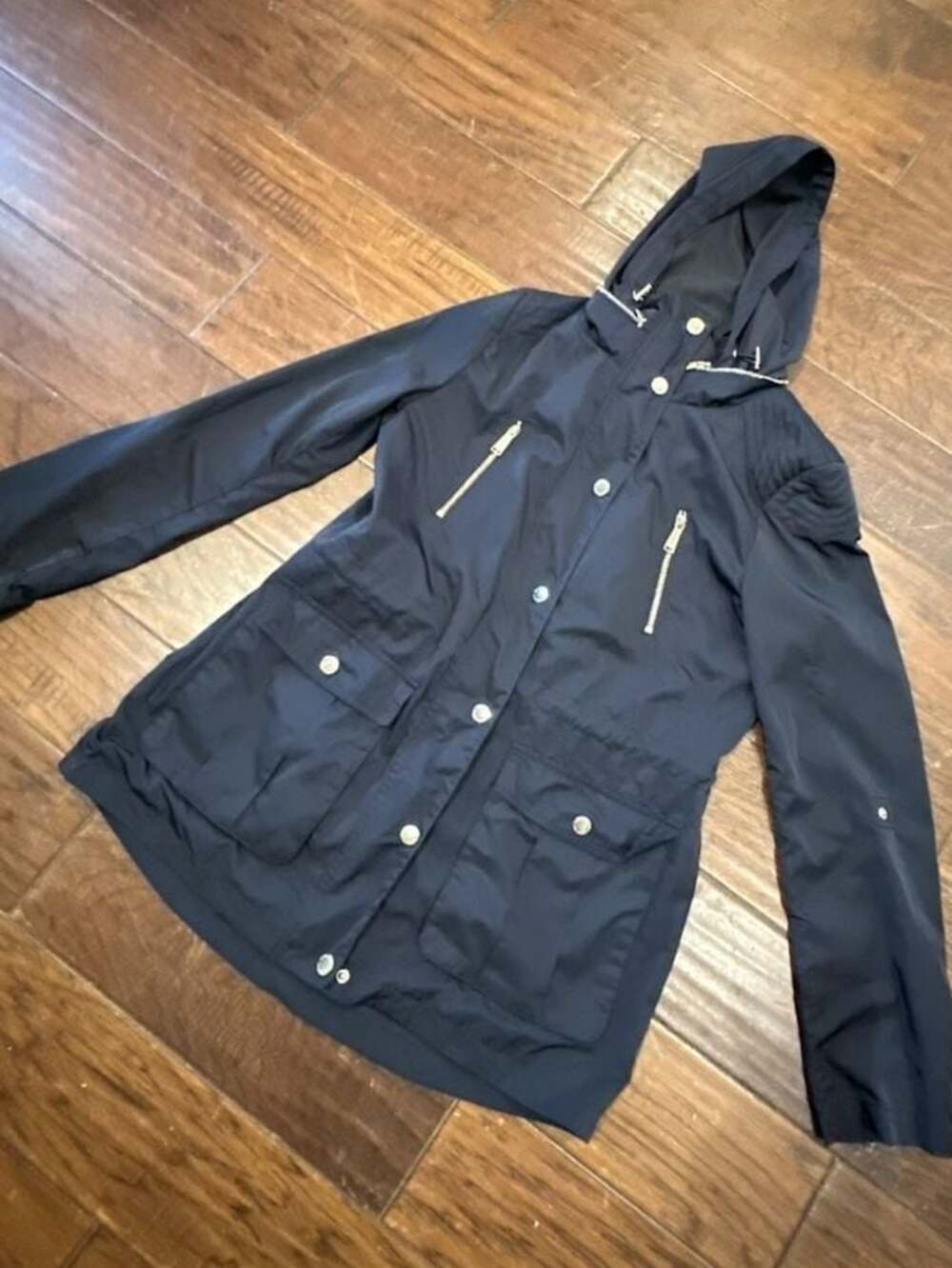 BCBGeneration Women's Navy Hooded Utility Jacket Size M